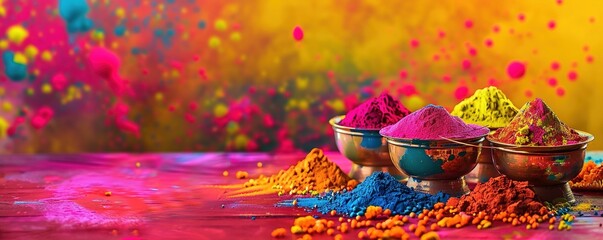 happy holi festival of colors with color background design