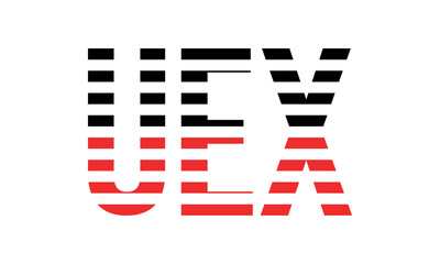 UEX three initial letter iconic line negative space minimal logo design vector template. monogram, abstract, wordmark, business, typography, minimalist, brand, company, flat, modern, unique, simple