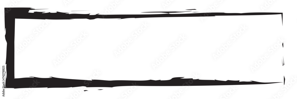 Poster grunge square and rectangle frames. ink empty black boxes set. rectangle borders collections. rubber