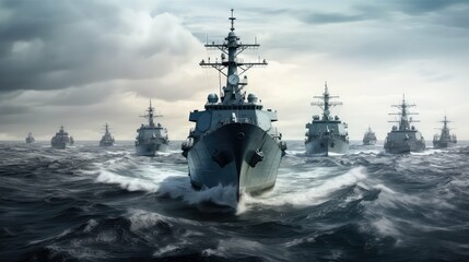 fleet navy ships - obrazy, fototapety, plakaty