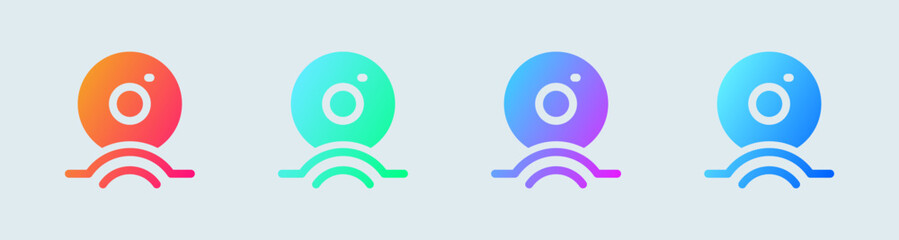 Webcam solid icon in gradient colors. Camera signs vector illustration.