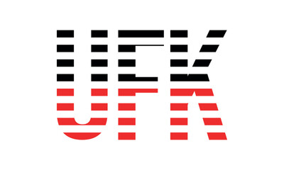 UFK three initial letter iconic line negative space minimal logo design vector template. monogram, abstract, wordmark, business, typography, minimalist, brand, company, flat, modern, unique, simple