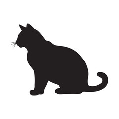 cat silhouette vector illustration with fully editable