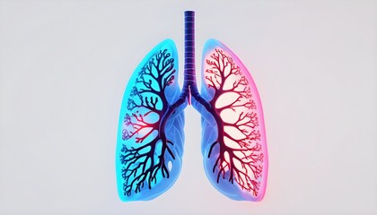 Human Health Lungs and Bronchi - obrazy, fototapety, plakaty