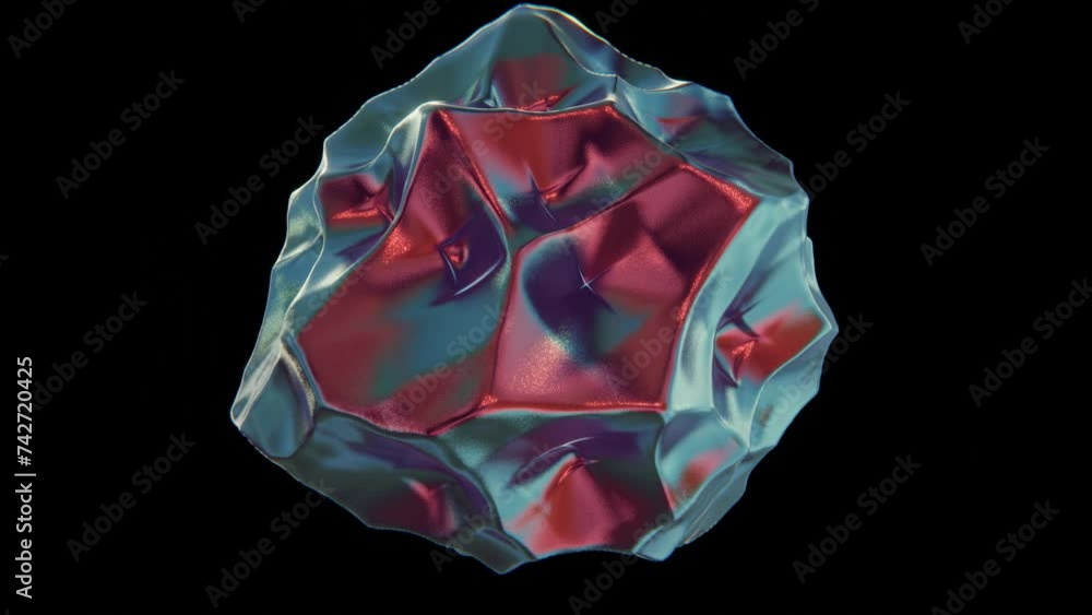 Poster abstract 3d glitter bubble cube cloth gem geometrry futuristic shape chrome metallic material gradie