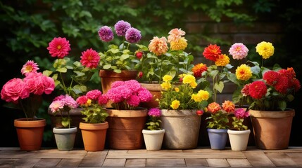 Fototapeta na wymiar plants flower pots