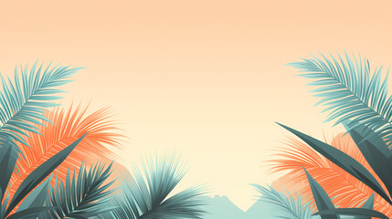 Fototapeta na wymiar Close up of palm leaves on background