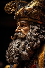 Statue of a man wearing a crown, suitable for historical or royal themes