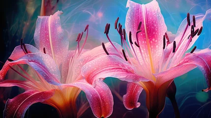 Poster lily art nouveau flower © PikePicture