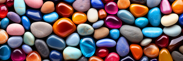 Fototapeta na wymiar Shiny colorful stones pattern wallpaper - ai generative