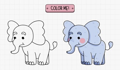 Hand Drawn Elephant Outline Illustration