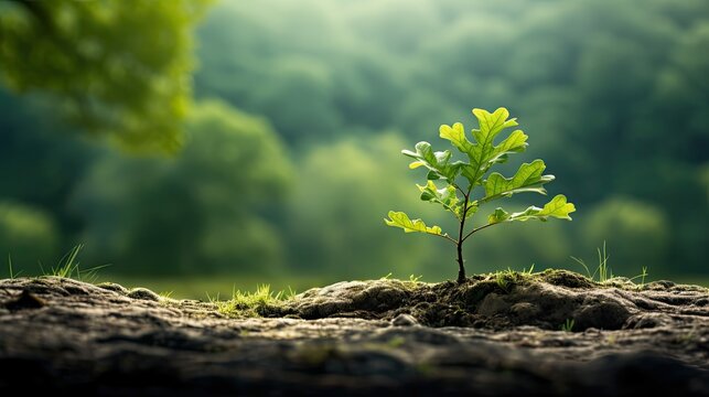 growth oak sapling