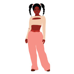 Young stylish black woman in elegant style vector