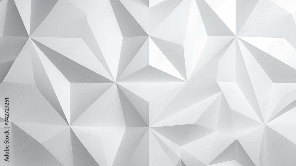Poster abstract minimalist geometric triangle lowpoly mosaic pattern. white triangular abstract background.
