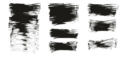 Hand Drawn Flat Fan Brush Thin Long Background High Detail Abstract Vector Background MEGA Set 