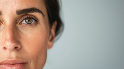 Close up portrait of a woman in her middle age