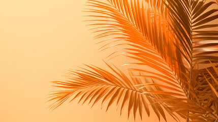 Naklejka premium Close up of palm leaves on background