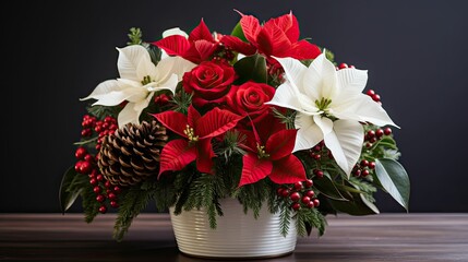 rose christmas flower arrangement