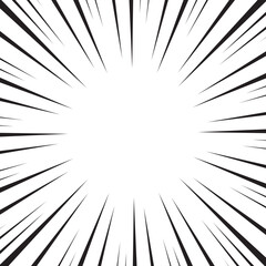 Obraz premium Comic burst background. Halftone effect. Abstract radial, convergent lines. Explosion, radiation, zoom, visual effect. Sun or star rays for Comic Books in pop art style. 