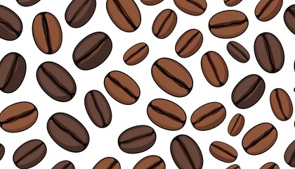 Obraz premium Modern Flat Style Vector of Isolated Coffee Beans Set