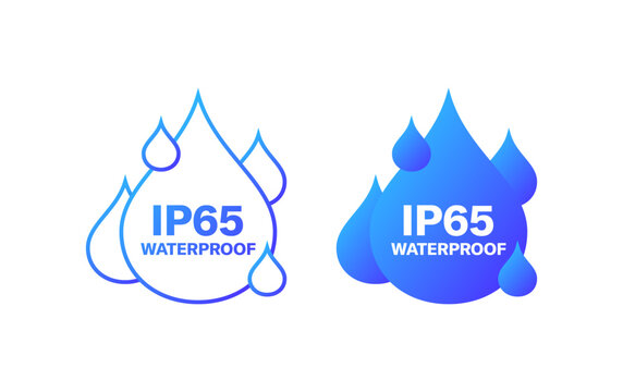IP65 waterproof icons. Flat style. Vector icons