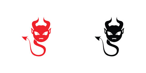 Simple devil logo design with unique concept| premium vector