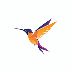 Obraz na płótnie Canvas A minimalist vector logo featuring a hummingbird, symbolizing agility, grace, and the freedom to soar.