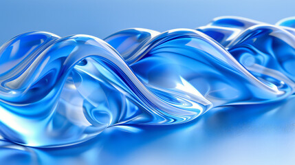 Blue Wave Design: Abstract Flowing Motion Background, Symbolizing Fluidity and Modern Aesthetic Concepts