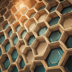 Hexagon geometric pattern. seamless hex background. abstract honeycomb cell.