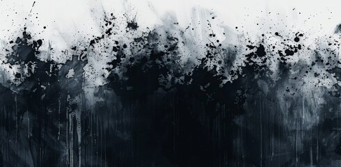 black and white paint splatter background