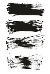 Hand Drawn Flat Fan Brush Thin Long Background High Detail Abstract Vector Background Set 