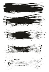 Hand Drawn Flat Fan Brush Thin Long Background High Detail Abstract Vector Background Set 