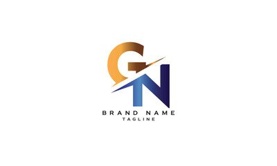 GN, NG, Abstract initial monogram letter alphabet logo design