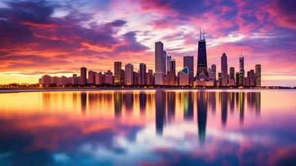 Fototapeten skyline chicago lakefront © PikePicture