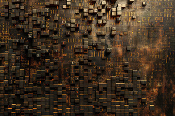texture of brown and black alphanumeric codes
