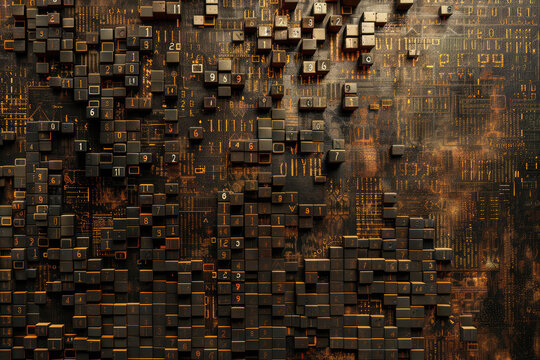 texture of brown and black alphanumeric codes