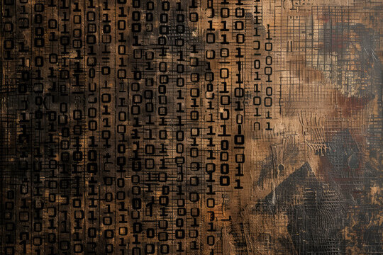 texture of brown and black alphanumeric codes