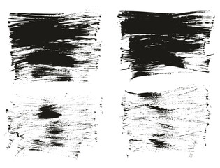 Hand Drawn Flat Fan Brush Thin Long Background High Detail Abstract Vector Background Set 