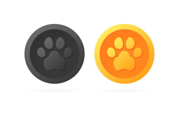 Animal paw coin icons. Flat style. Vector icons © Влада Яковенко