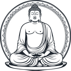 Buddha, vector illustration	 - 742740027