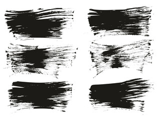 Hand Drawn Flat Fan Brush Thin Long Background High Detail Abstract Vector Background Set 