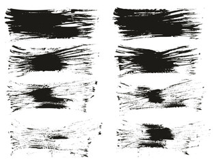 Hand Drawn Flat Fan Brush Thin Long Background High Detail Abstract Vector Background Set 