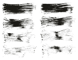 Hand Drawn Flat Fan Brush Thin Long Background High Detail Abstract Vector Background Set 