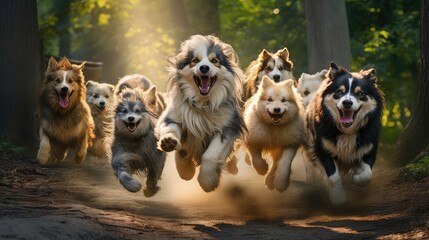 canine pack of dogs