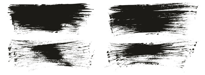 Hand Drawn Flat Fan Brush Thin Long Background High Detail Abstract Vector Background Set 