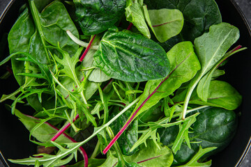 salad mix leaves micro green, juicy snack healthy eating cooking meal food on the table copy space...