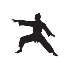 black vector silhouette kung fu