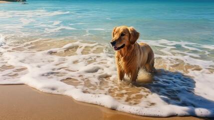 ocean dog at the beach