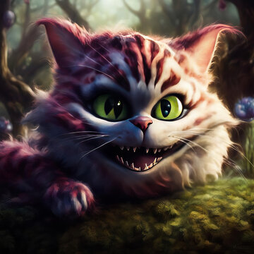 Cheshire cat with a smile.