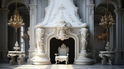 Fototapeta premium elegant fireplace marble